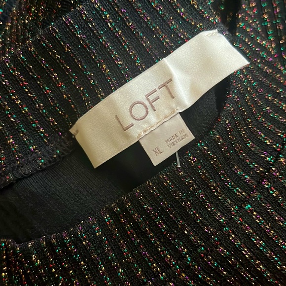 LOFT Midi Multi-Colour Shimmer Knit Dress - Picture 8 of 9